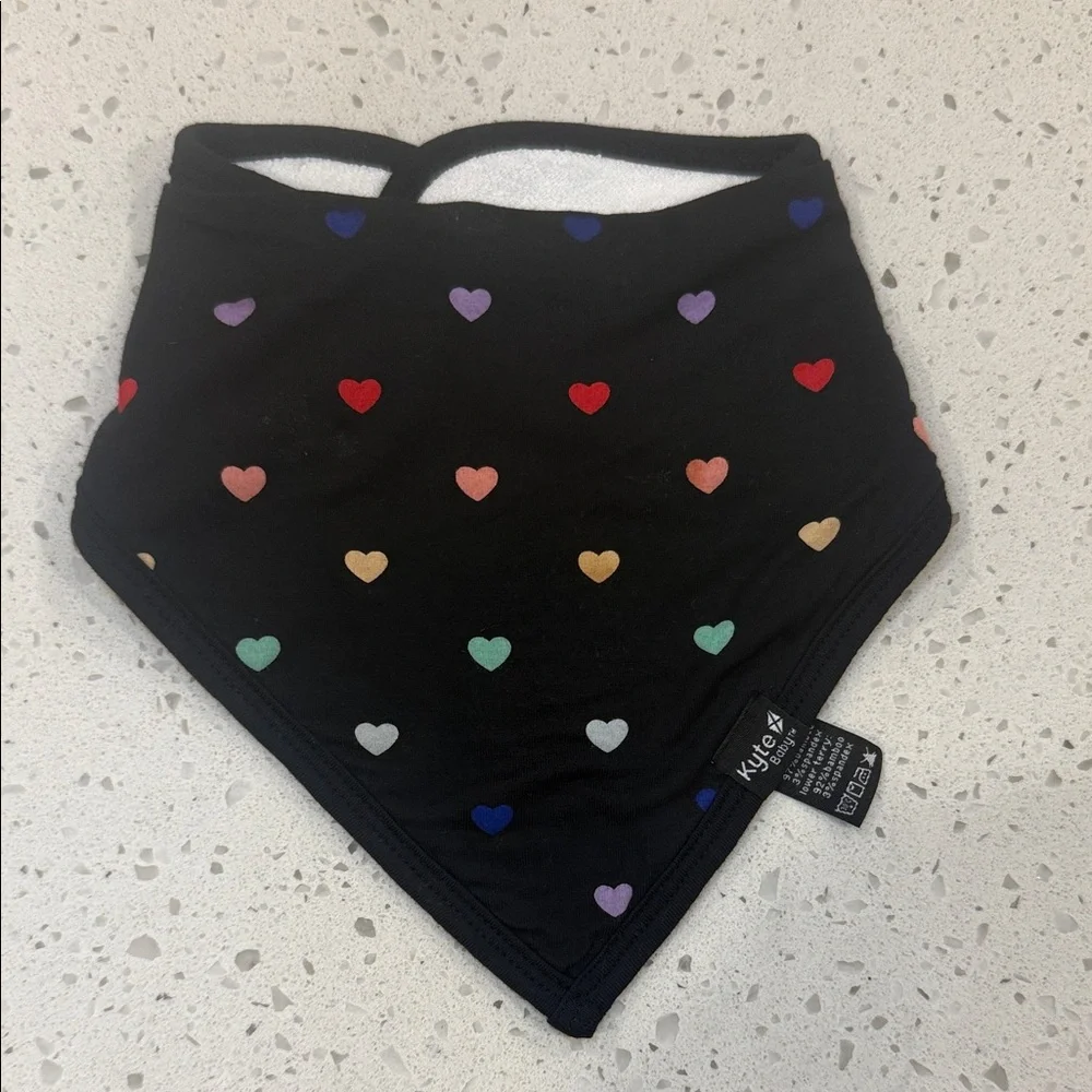 Kyte BABY Bandana Bib {Midnight Rainbow Hearts}